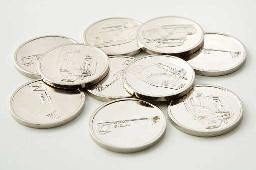 Brass nickel plated tokens
